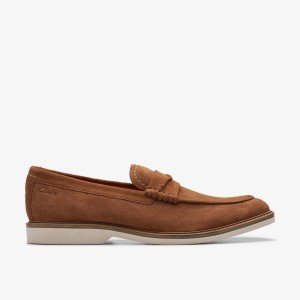 Clarks Atticus LT Slip Cola Suede Erkek Elbise Ayakkabısı Cola | 07195JTOE