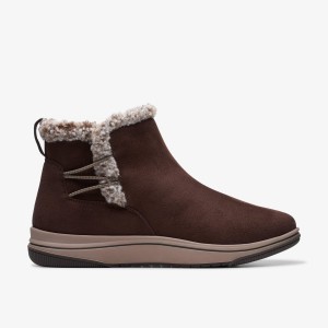 Clarks Breeze Fur Dark Brown Kadın Bot Koyu Kahverengi | 16047AQFL