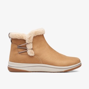 Clarks Breeze Fur Tan Kadın Bot Kahverengi | 13827SHPC