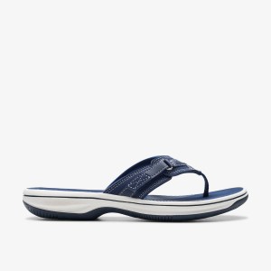 Clarks Breeze Sea Navy Synthetic Kadın Sandalet Lacivert | 91740TRED