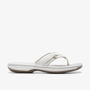 Clarks Breeze Sea White Synthetic Kadın Sandalet Beyaz | 45093AIVS