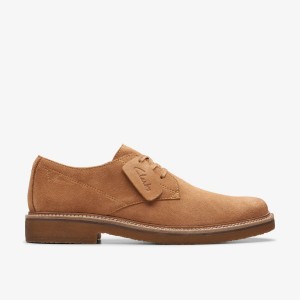 Clarks Clarkdale Derby Light Tan Suede Erkek Elbise Ayakkabısı Açık Kahverengi | 30819KJMQ