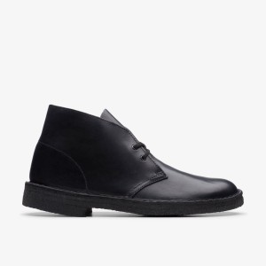 Clarks Desert Boot Black Polished Erkek Elbise Ayakkabısı Siyah | 86915JQMZ