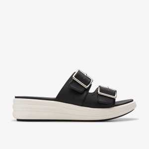 Clarks Drift Buckle Black Kadın Dolgu Topuklu Siyah | 58970XEHI