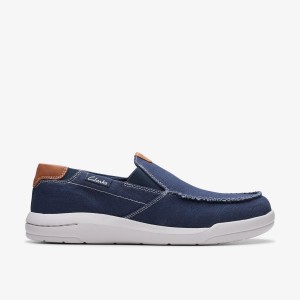 Clarks Driftlite Step Navy Combination Erkek Slip On & Loafer Lacivert | 83254UQYC