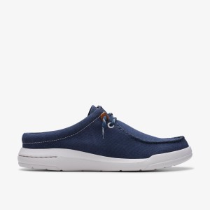 Clarks Driftlite Surf Navy Canvas Erkek Slip On & Loafer Lacivert | 45812FTOG