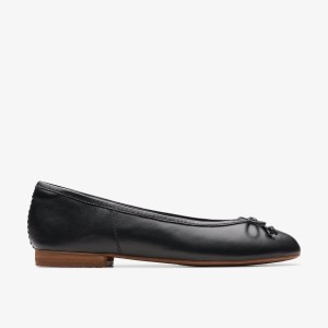 Clarks Fawna Lily Black Leather Kadın Makosen Ayakkabı Siyah | 15840LWOR