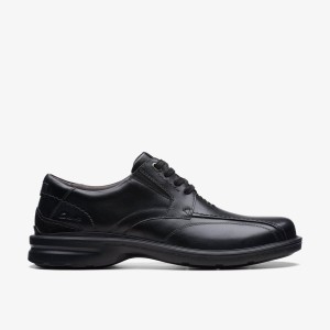 Clarks Gessler Lace Black Leather Erkek Elbise Ayakkabısı Siyah | 80341KFLY