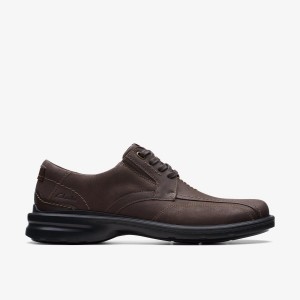 Clarks Gessler Lace Dark Brown Leather Erkek Elbise Ayakkabısı Koyu Kahverengi | 85163NJHK