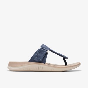 Clarks Glide Walk Navy Kadın Sandalet Lacivert | 10495QLRS