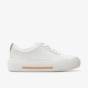 Clarks Hollyhock Walk Off White Leather Kadın Platform Ayakkabı Beyaz | 47183KDCV