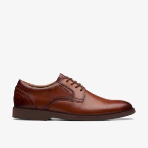 Clarks Malwood Lace Tan Leather Erkek Elbise Ayakkabısı Kahverengi | 54378NLEK