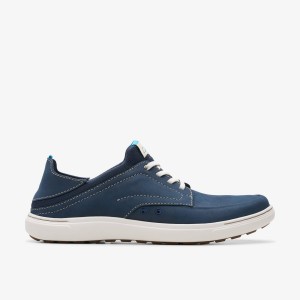 Clarks Mapstone Easy Navy Nubuck Erkek Spor Ayakkabı Lacivert | 35172ZMYH