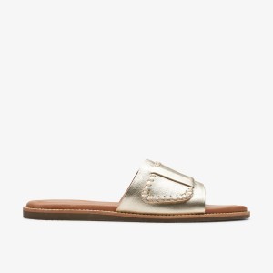 Clarks Maritime Mule Champagne Leather Kadın Sandalet Champagne | 36125HKIJ