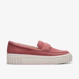 Clarks Mayhill Cove Dusty Rose Nubuck Kadın Makosen Ayakkabı Pembe | 73049QTIH