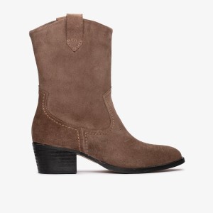 Clarks Octavia Up Taupe Suede Kadın Bot Gri Kahverengi | 97861ZIBA