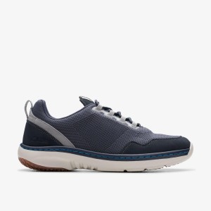 Clarks Pro Knit Navy Combination Erkek Spor Ayakkabı Lacivert | 34186UBLC