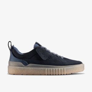 Clarks Somerset Lace Navy Suede Erkek Spor Ayakkabı Lacivert | 93714GEPC