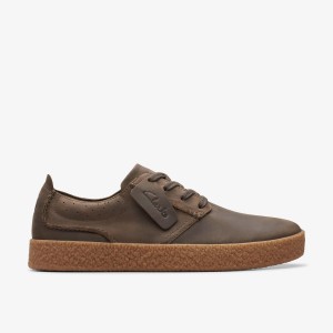 Clarks Streethill Lace Dark Olive Leather Erkek Spor Ayakkabı Koyu Zeytin Yeşili | 15028XDVG