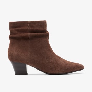 Clarks Teresa Skip Taupe Suede Kadın Bot Gri Kahverengi | 34056DUYI