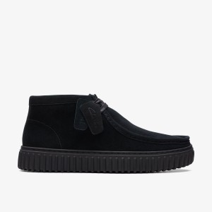 Clarks Torhill Hi Black Suede Erkek Bot Siyah | 34257BZGL