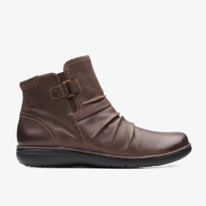 Clarks Un Loop Top Dark Brown Kadın Bot Koyu Kahverengi | 32179TYSD