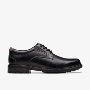 Clarks Un Shire Low Black Leather Erkek Elbise Ayakkabısı Siyah | 90823EUFK