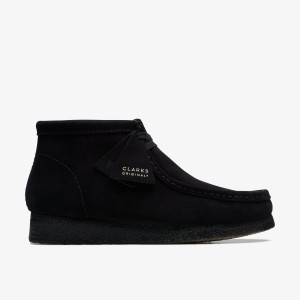 Clarks Wallabee Boot Black Suede Erkek Wallabees Siyah | 42731WGXV