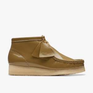 Clarks Wallabee Boot Dark Olive Patent Kadın Bot Koyu Zeytin Yeşili | 43512VLTM