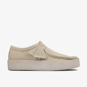 Clarks Wallabee Cup White Nubuck Erkek Wallabees Beyaz | 65870ANJK