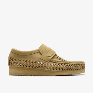 Clarks Wallabee Loafer Weave Maple Suede Erkek Wallabees Maple | 91340LGQE