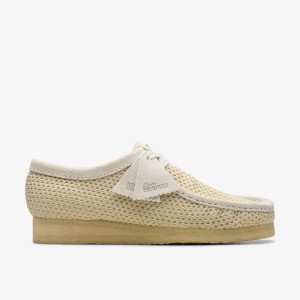 Clarks Wallabee Off White Mesh Erkek Wallabees Beyaz | 18694IOWH