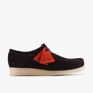 Clarks Wallabee X Civilist Black Deboss Erkek Wallabees Siyah | 75698MHKC