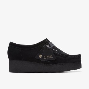 Clarks Wallacraft Bee Black Suede Kadın Platform Ayakkabı Siyah | 54187BSDM