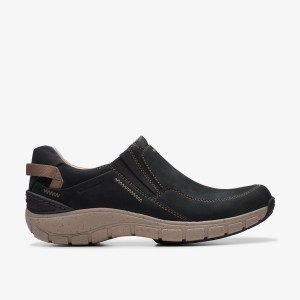 Clarks Wave Plateau Black Nubuck Kadın Makosen Ayakkabı Siyah | 63425XVRY