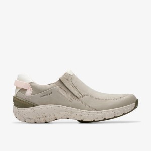 Clarks Wave Plateau Stone Nubuck Kadın Makosen Ayakkabı Gri | 48961SNUZ