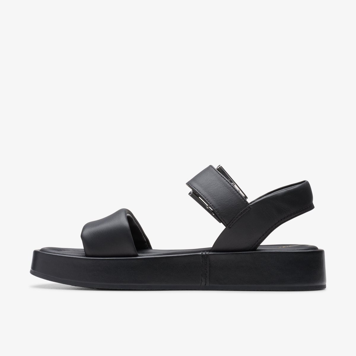 Clarks ALDA STRAP Black Leather Kadın Platform Ayakkabı Siyah | 82649TVLM