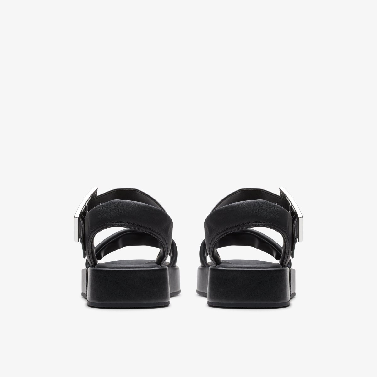 Clarks ALDA STRAP Black Leather Kadın Platform Ayakkabı Siyah | 82649TVLM