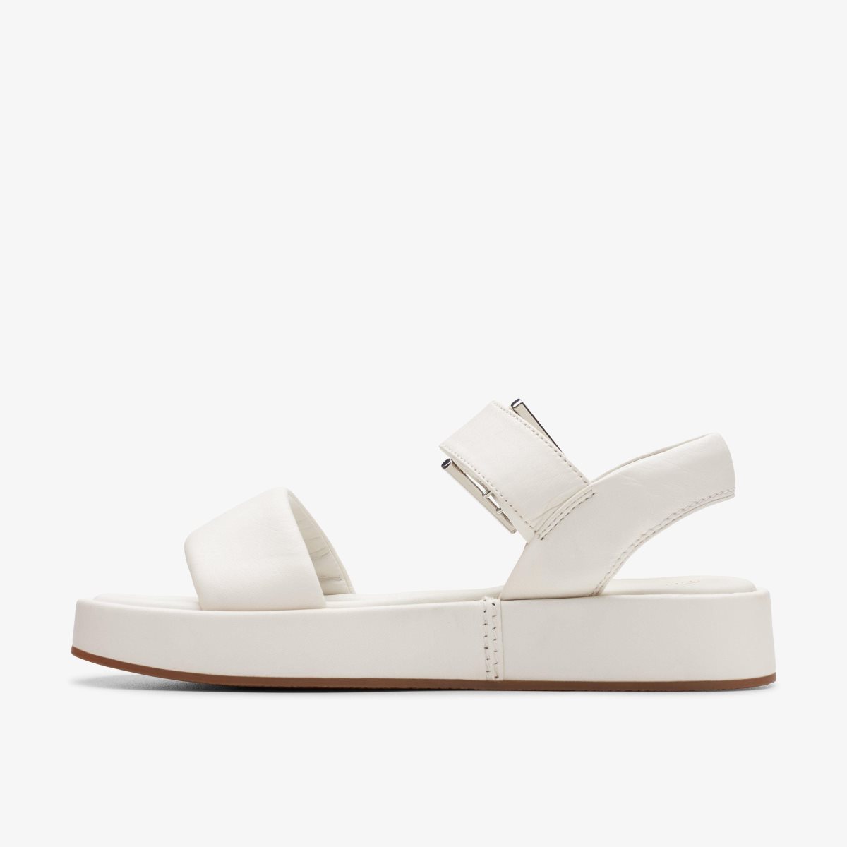 Clarks ALDA STRAP Off White Leather Kadın Sandalet Beyaz | 76324YXSF