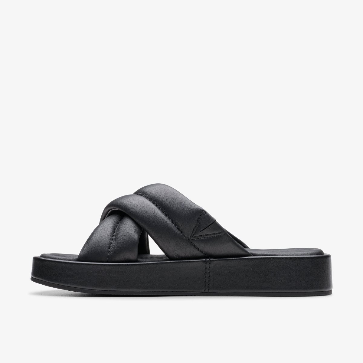 Clarks Alda Glide Black Leather Kadın Sandalet Siyah | 85627ESNW