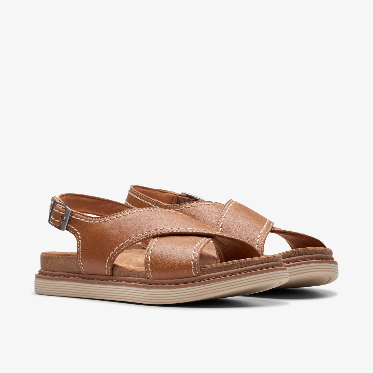 Clarks Arwell Sling Tan Leather Kadın Sandalet Kahverengi | 45637APOU