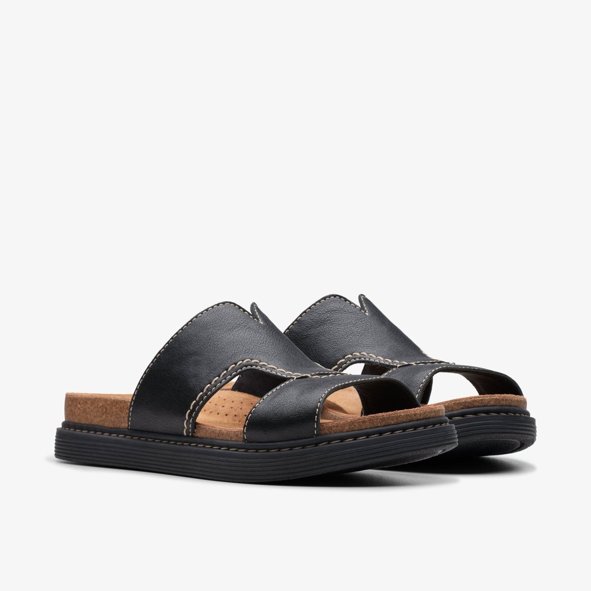 Clarks Arwell Walk Black Leather Kadın Sandalet Siyah | 91067ZTYS