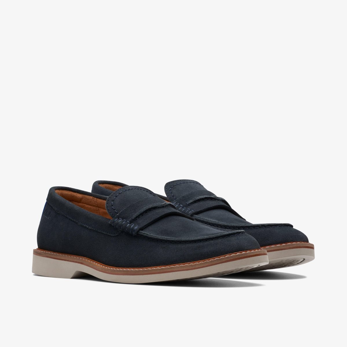 Clarks Atticus Slip Navy Suede Erkek Elbise Ayakkabısı Lacivert | 24150MBXR