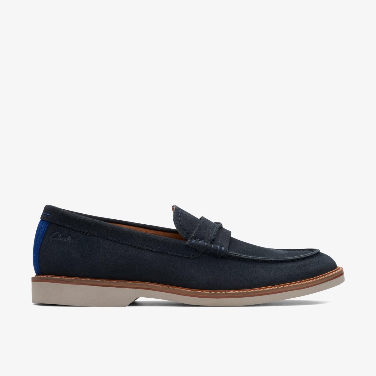 Clarks Atticus Slip Navy Suede Erkek Elbise Ayakkabısı Lacivert | 24150MBXR