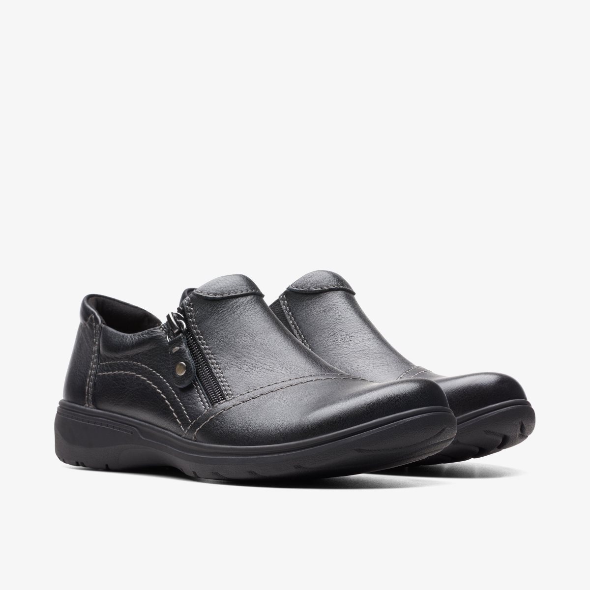 Clarks Carleigh Ray Black Leather Kadın Clog Terlik Siyah | 09863GUNT