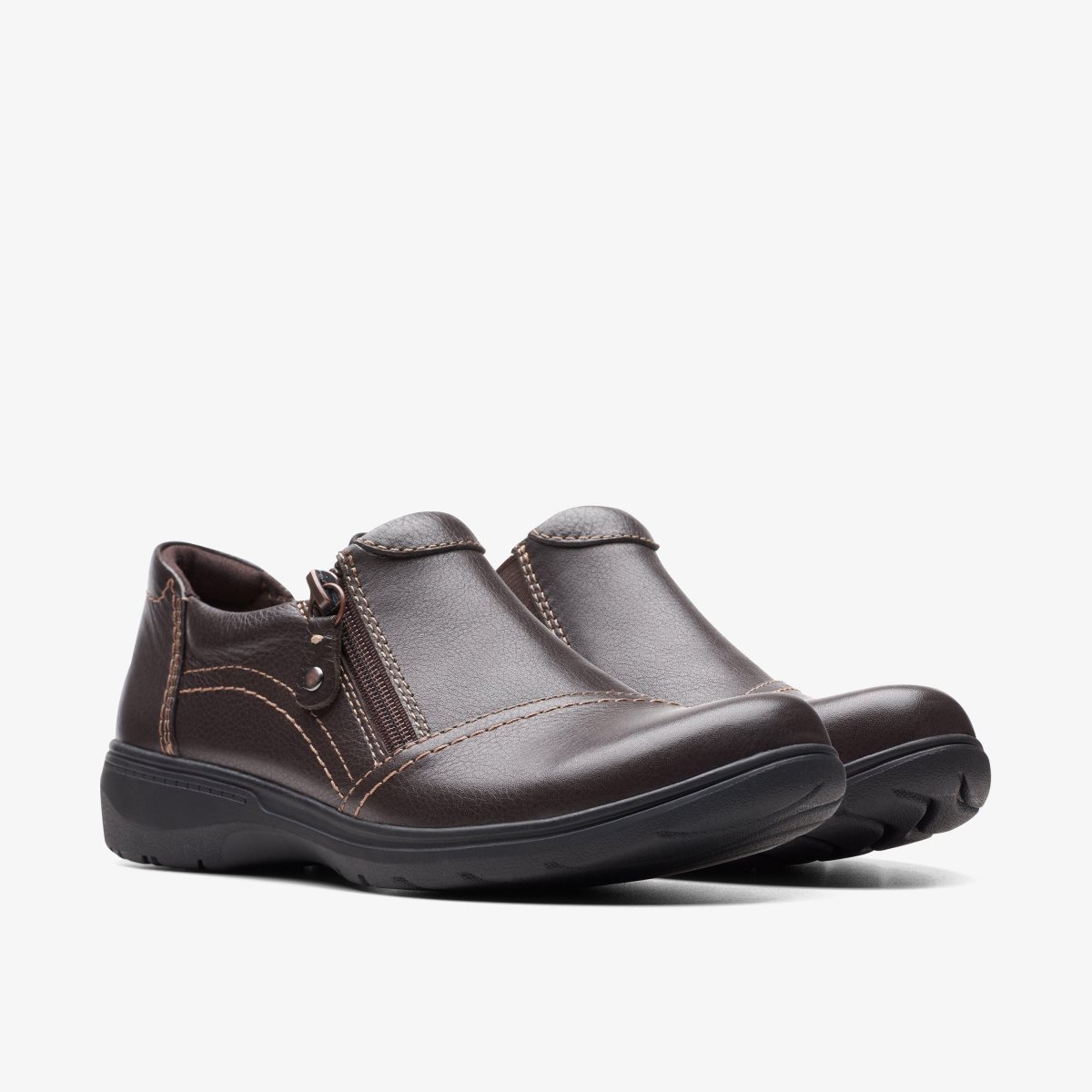 Clarks Carleigh Ray Dark Brown Leather Kadın Clog Terlik Koyu Kahverengi | 02748REXV