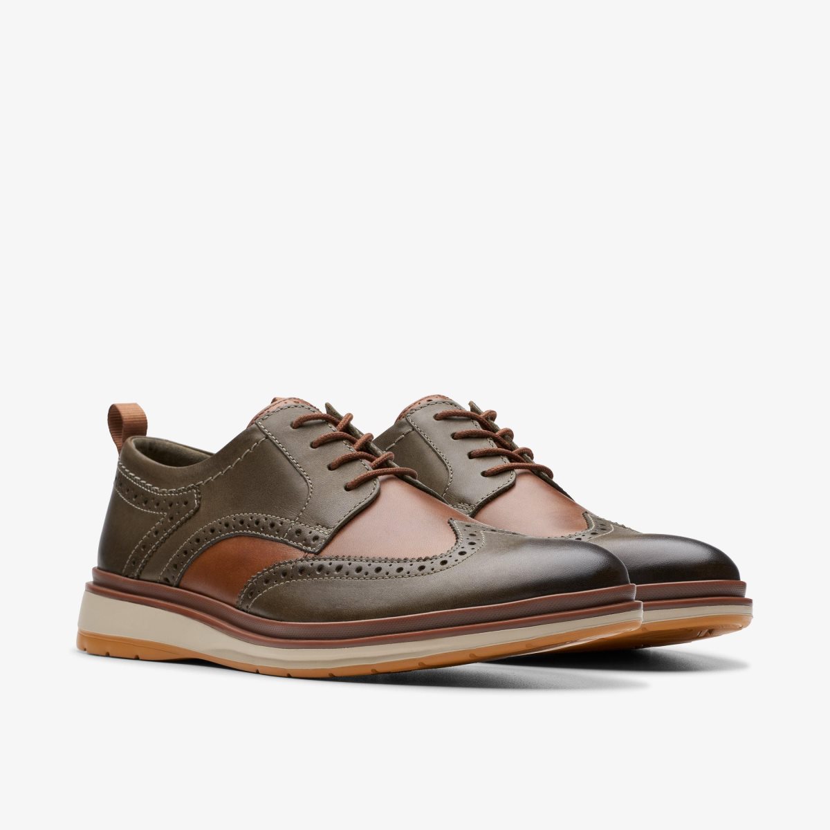 Clarks Chantry Wing Dark Olive Combination Erkek Elbise Ayakkabısı Koyu Zeytin Yeşili | 48796TKMQ