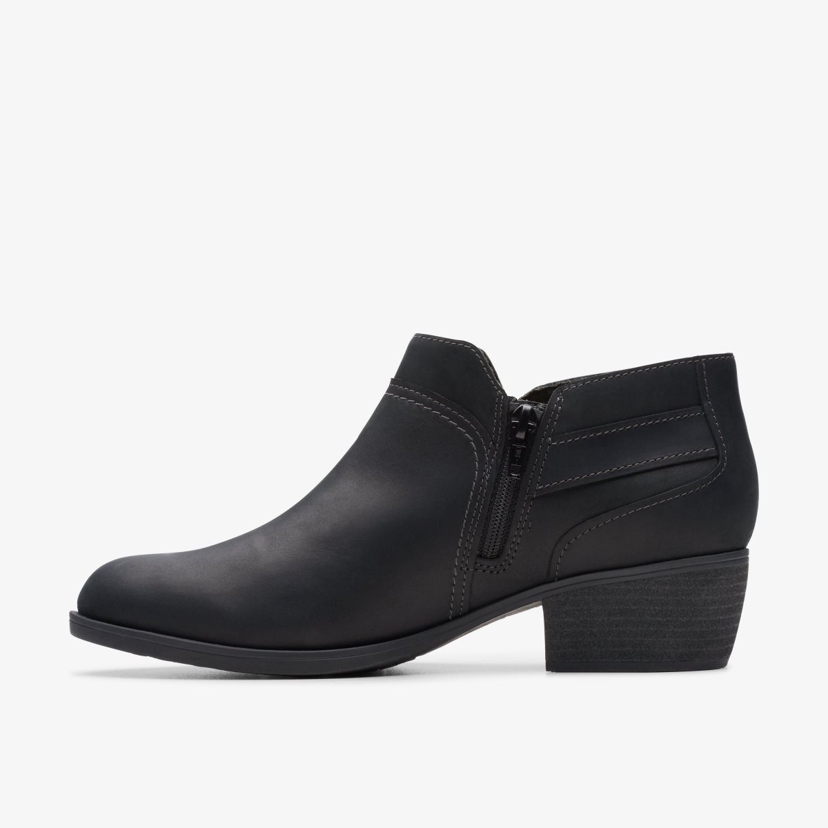 Clarks Charlten Grace Black Oily Leather Kadın Bot Siyah | 85362AWXF