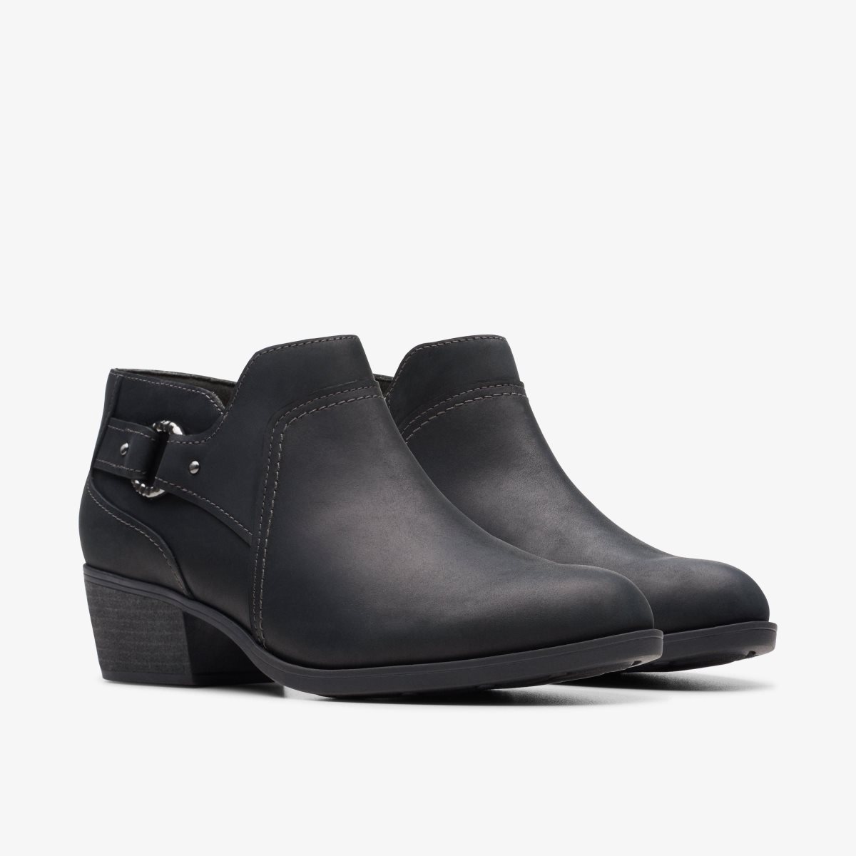 Clarks Charlten Grace Black Oily Leather Kadın Bot Siyah | 85362AWXF