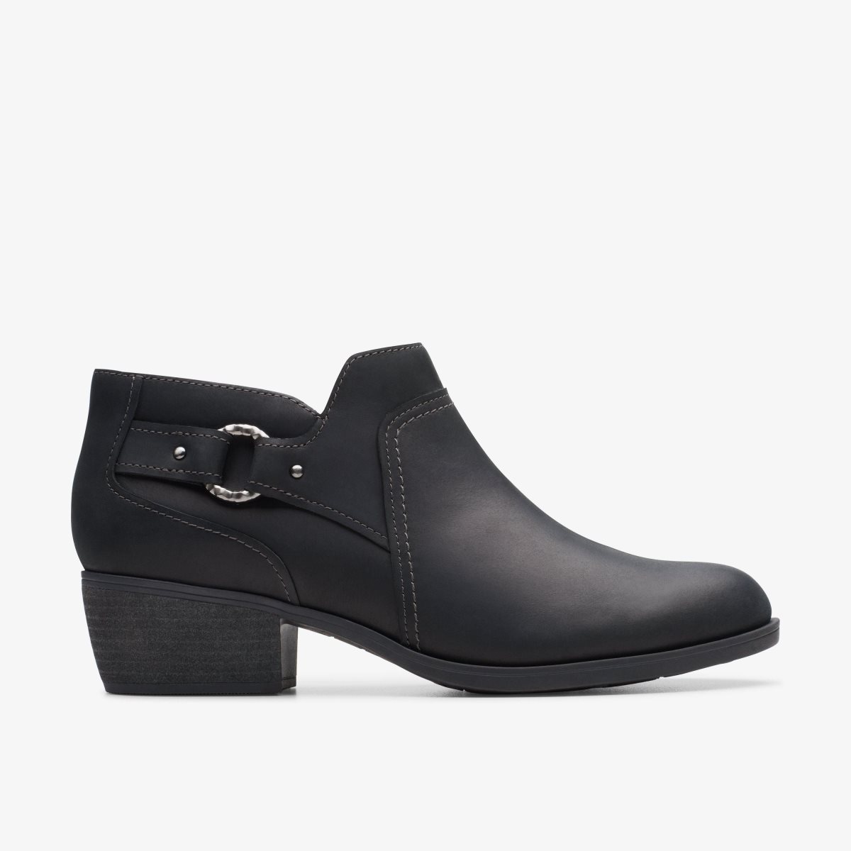 Clarks Charlten Grace Black Oily Leather Kadın Bot Siyah | 85362AWXF